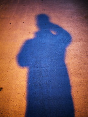 Image showing Shadow of person at night