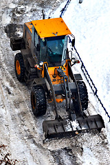 Image showing Cleaning of snow from city streets by means of special equipment