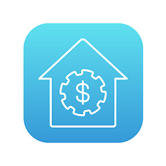 Image showing House with dollar symbol line icon.