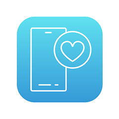 Image showing Smartphone with heart sign line icon.