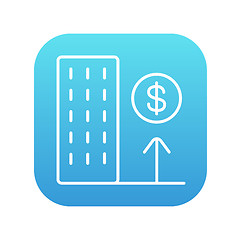 Image showing Growth of real estate market line icon.