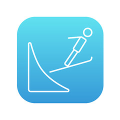 Image showing Ski jumping line icon.