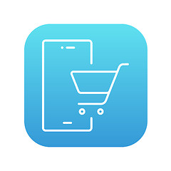 Image showing Online shopping line icon.