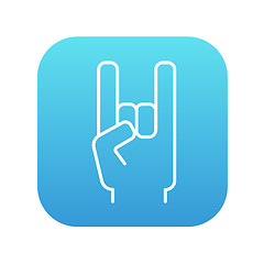 Image showing Rock and roll hand sign line icon.