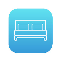 Image showing Double bed line icon.