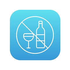 Image showing No alcohol sign line icon.