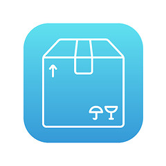 Image showing Carton package box line icon.