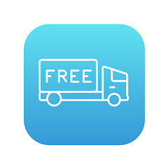 Image showing Free delivery truck line icon.
