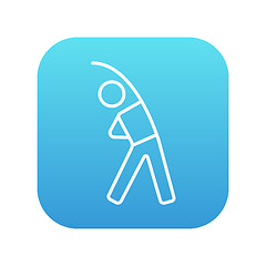 Image showing Man making exercises line icon.