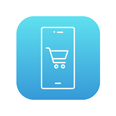 Image showing Online shopping line icon.