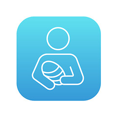 Image showing Woman holding baby line icon.
