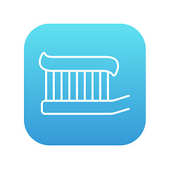 Image showing Toothbrush with toothpaste line icon.