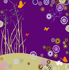 Image showing composition with butterflies and circles