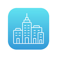 Image showing Residential buildings line icon.