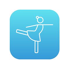 Image showing Female figure skater line icon.