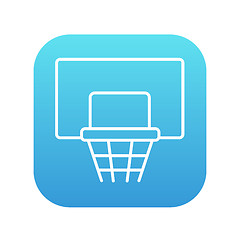 Image showing Basketball hoop line icon.