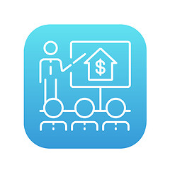 Image showing Real estate training line icon.