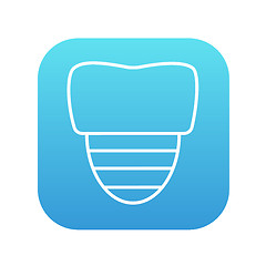 Image showing Tooth implant line icon.