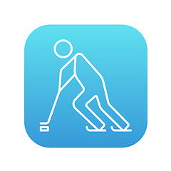 Image showing Hockey player line icon.