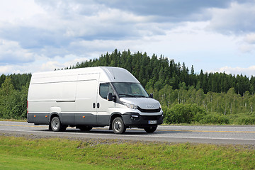 Image showing New Iveco Daily Van on the Road in Summer