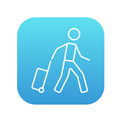 Image showing Man with suitcase line icon.