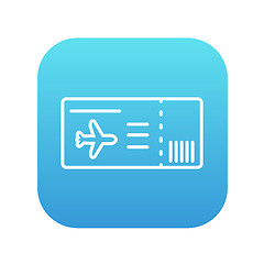 Image showing Flight ticket line icon.