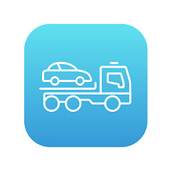 Image showing Car towing truck line icon.