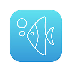 Image showing Fish under water line icon.