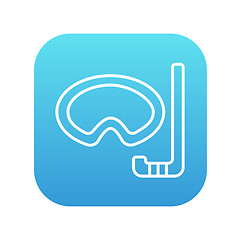 Image showing Mask and snorkel line icon.