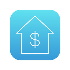 Image showing House with dollar symbol line icon.