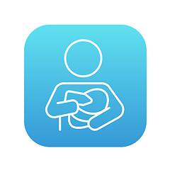 Image showing Woman nursing baby line icon.