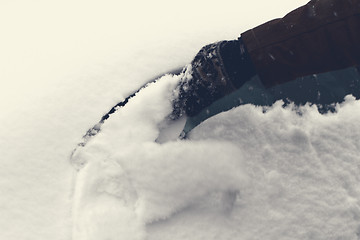 Image showing Snowy car