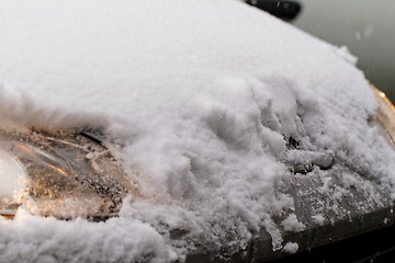 Image showing Snowy car