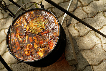 Image showing Goulash in cauldron