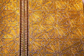 Image showing gold     morocco in africa the old wood  facade home  