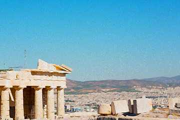 Image showing europe greece  acropolis athens   place  and  historical    in t