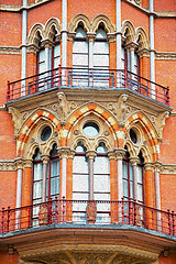 Image showing old wall architecture in london england windows and brick exteri