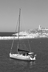 Image showing froth and foam greece from the boat  islands in mediterranean se