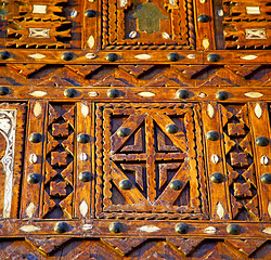 Image showing shell  brown  rusty      morocco in africa the old wood  facade 