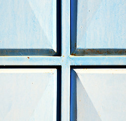 Image showing blue hinges      rusty      morocco in africa the old wood  faca