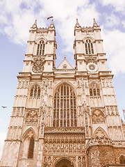 Image showing Retro looking Westminster Abbey in London