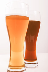 Image showing Retro looking Two glasses of German beer