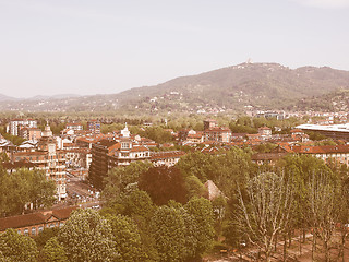 Image showing Retro looking Turin hills