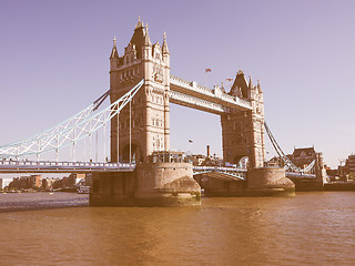 Image showing Retro looking Tower Bridge in London