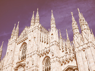 Image showing Retro looking Milan Cathedral