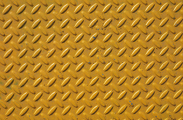 Image showing Yellow steel diamond plate background