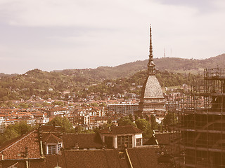 Image showing Retro looking Mole Antonelliana Turin