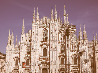 Image showing Retro looking Milan Cathedral