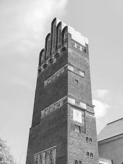 Image showing Black and white Wedding Tower in Darmstadt