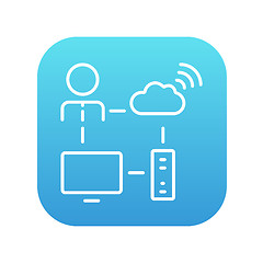 Image showing Cloud computing line icon.